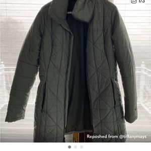 The North Face Women's Dark Green Quilted Puffer Coat